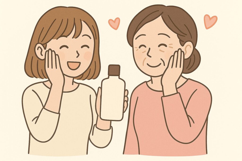 肌質が似ている母親と同じ化粧水を使う