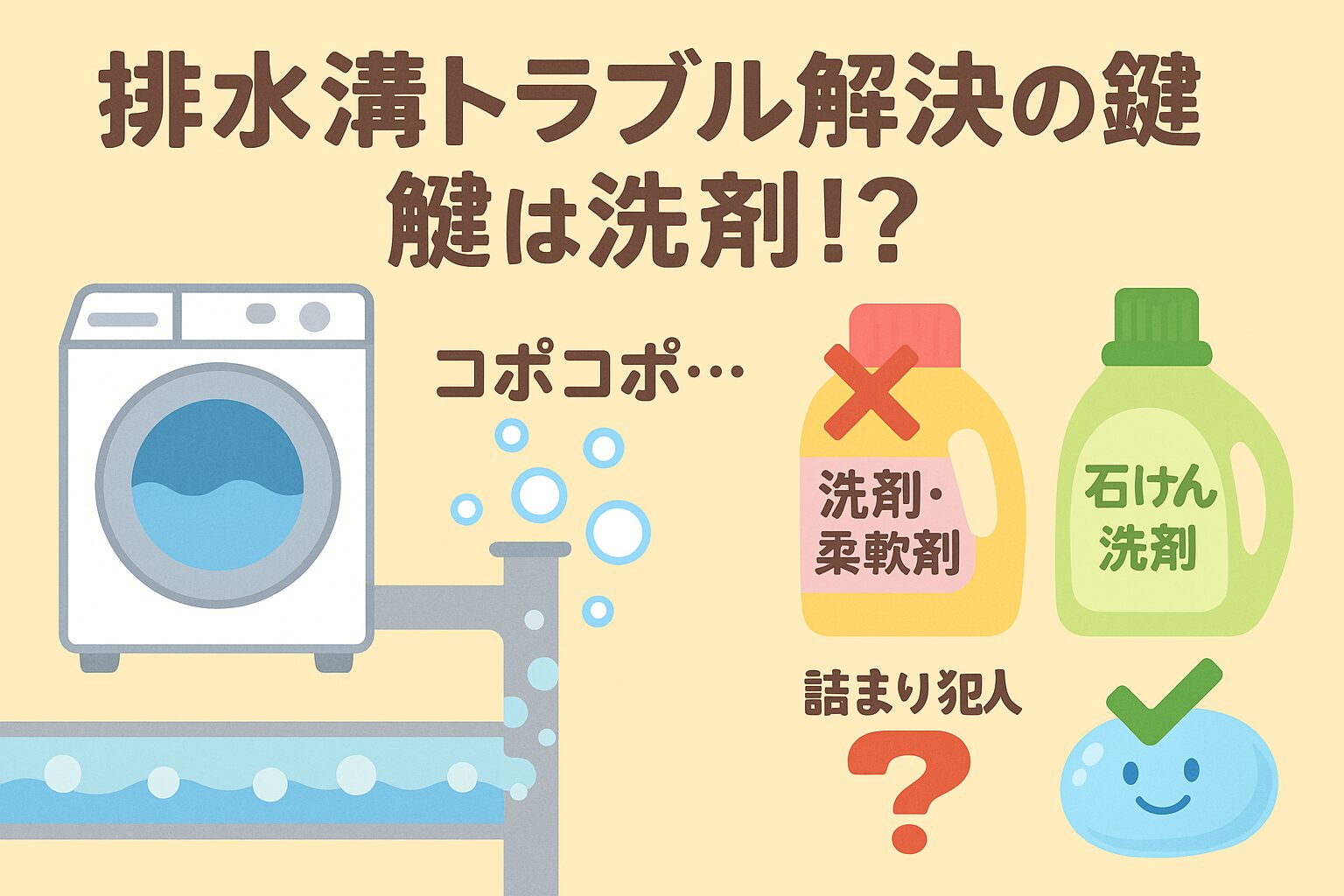 排水溝トラブルと洗濯洗剤