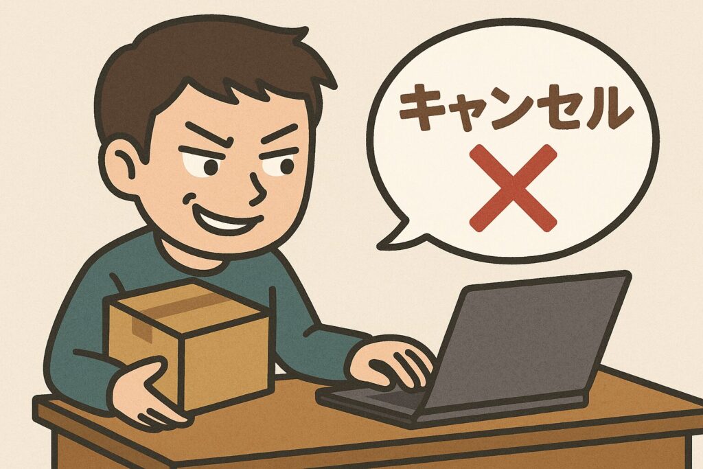 フリマサイトで商品を受け取っているのに、キャンセル申請する人