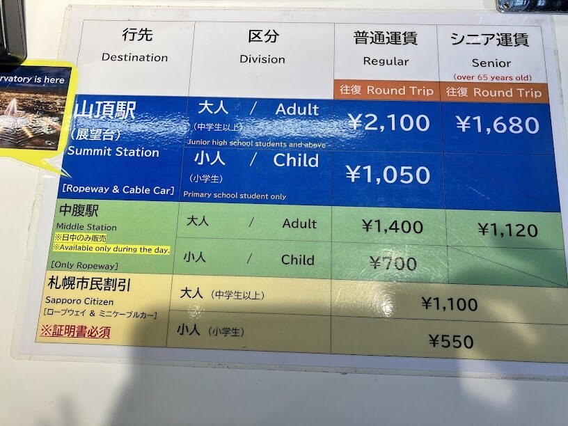 藻岩山ロープウェイ