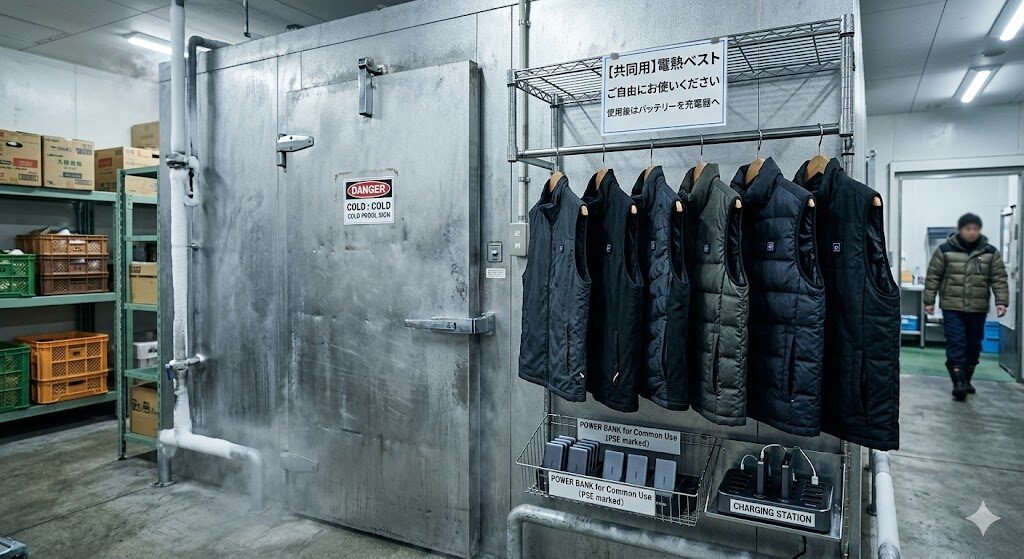 電熱ベスト職場